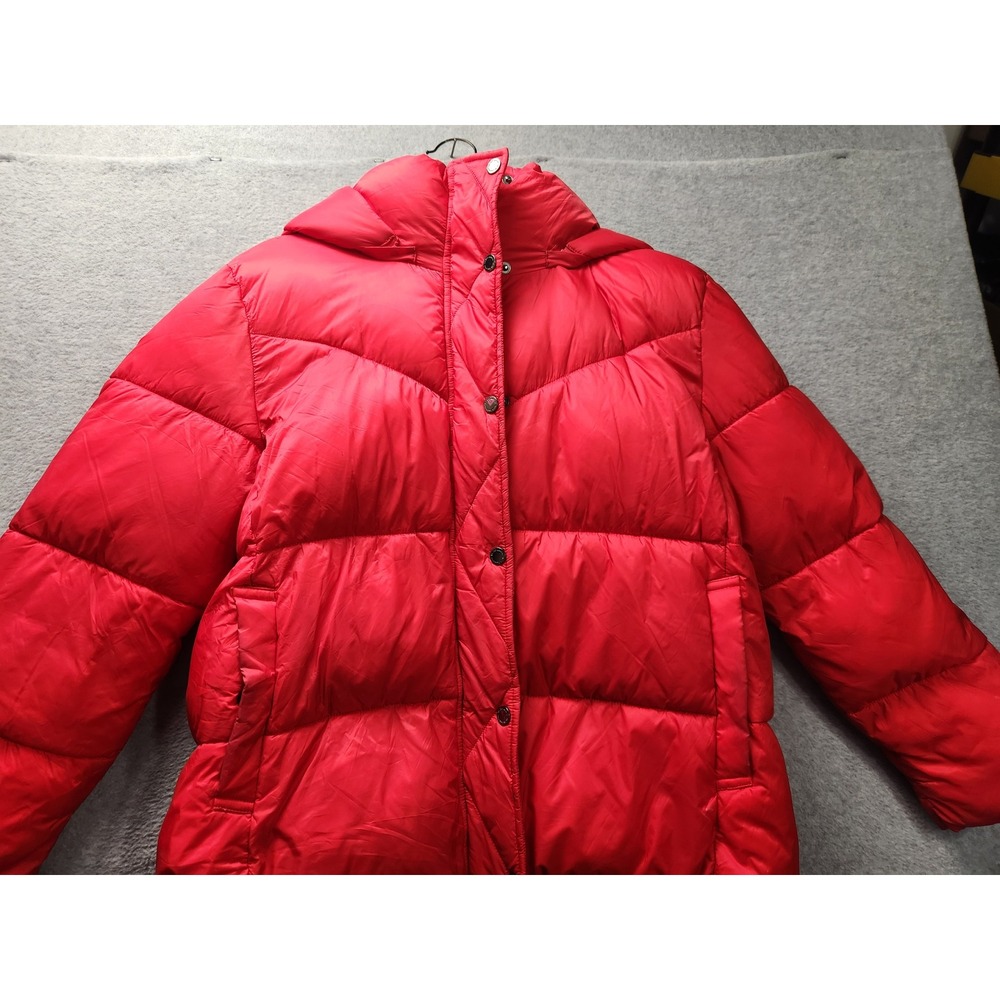 BCBGeneration Red Puffer Jacket Hooded Water Resi… - image 1